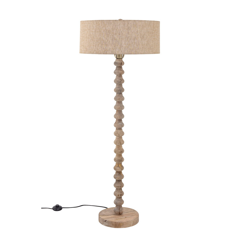 Bartolome45 In. Mango Wood Floor Lamp With Linen Shade Joss & Main